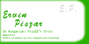 ervin piszar business card